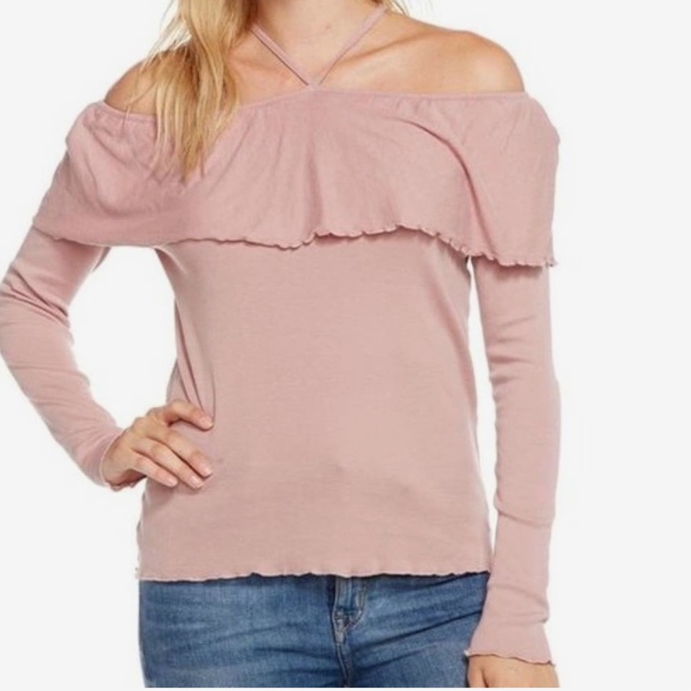 CHASER-NWT- medium pink neck tie long sleeve top